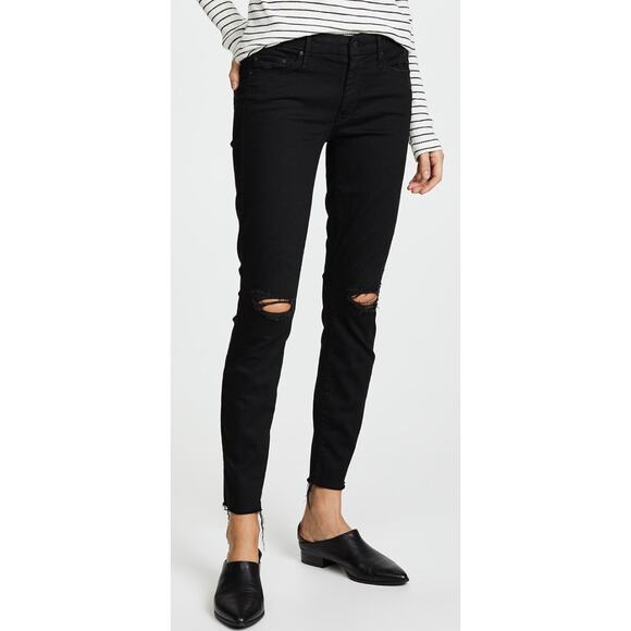 Mother The Looker Frayed Ankle Jeans Size‎ 31 In Guilty As Sin Stretch Mid Rise - Picture 1 of 7
